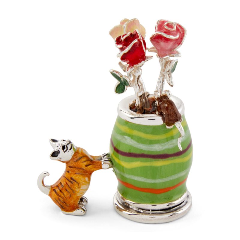 ST-713-Cat-And-Mouse-on-Rose-Vase